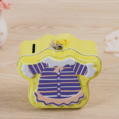 Kreativna mini crtana dječja odjeća Limenka Metalna kasica prasica s bravom Kutija za novčiće za uštedu novca Dječja igračka Darovi za djecu