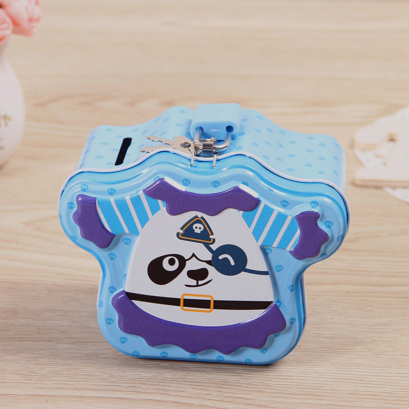 Kreativna mini crtana dječja odjeća Limenka Metalna kasica prasica s bravom Kutija za novčiće za uštedu novca Dječja igračka Darovi za djecu