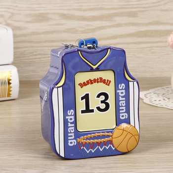 Small Money Box Μεταλλικό κουτί αποθήκευσης νομισμάτων Δημιουργικό μίνι κινούμενα σχέδια μπάσκετ Τζέρσεϊ Κουμπαράς με κλειδαριά Δώρα γενεθλίων για παιδιά