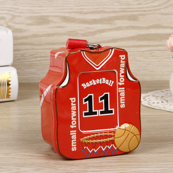 Small Money Box Μεταλλικό κουτί αποθήκευσης νομισμάτων Δημιουργικό μίνι κινούμενα σχέδια μπάσκετ Τζέρσεϊ Κουμπαράς με κλειδαριά Δώρα γενεθλίων για παιδιά