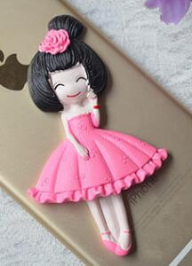 2GAB Karikatūra kawaii meitene Sveķi Plakana mugura Cabochon Miniatūra pārtika Mākslas piederumi Dekorācijas šarms Amatniecība, DIY 85x50mm