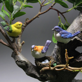 Μικρός χαριτωμένος παπαγάλος πουλί Φωλιά ειδώλιο Ζώο μοντέλο Διακόσμηση σπιτιού Μινιατούρα ρητίνης Fairy Garden Bonsai Αξεσουάρ διακόσμησης