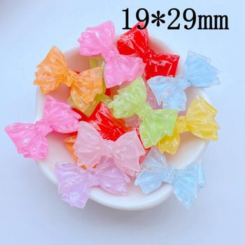 10 τμχ Νέο μίνι χαριτωμένο 19*29 χιλιοστά Jelly Bow Series Flat Back Resin Cabochons Scrapbooking Αξεσουάρ διακόσμησης κοσμημάτων χειροτεχνίας DIY