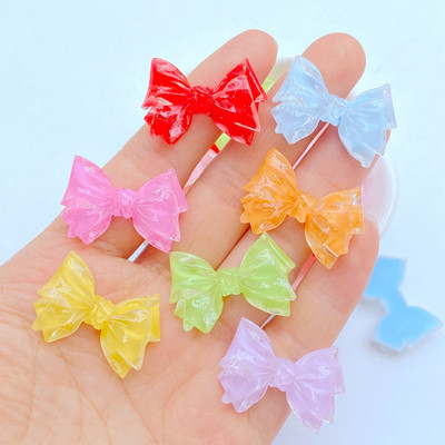 10 komada novih mini slatkih 19*29 mm Jelly Bow serija ravnih stražnjih kabošona od smole Scrapbooking DIY ukrasni pribor za izradu nakita