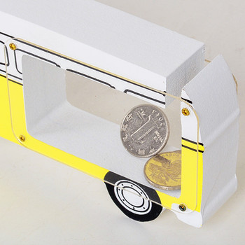 Wood Bus Car Money Box Χαριτωμένο κουμπαράς Κουμπαράς Παιδικά δώρα γενεθλίων Χριστουγεννιάτικο Craft Money Box Μετρητά Κέρματα Εξοικονόμηση Κουμπαράς