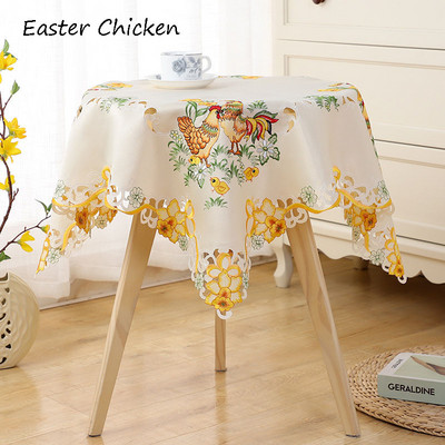 Populaarne satiin Easter Chicken Tikitud lauakate riiderätik köök söögikoht kohv tee laudlina pidu sünnipäev Kodukaunistus