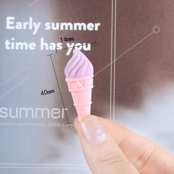 10 τμχ Mini Resin Kawaii Ice Cream Flatback Scrapbooking Υλικά Αξεσουάρ Cabochon Supplies Κουκλόσπιτο Μινιατούρες Εργαλεία χειροτεχνίας