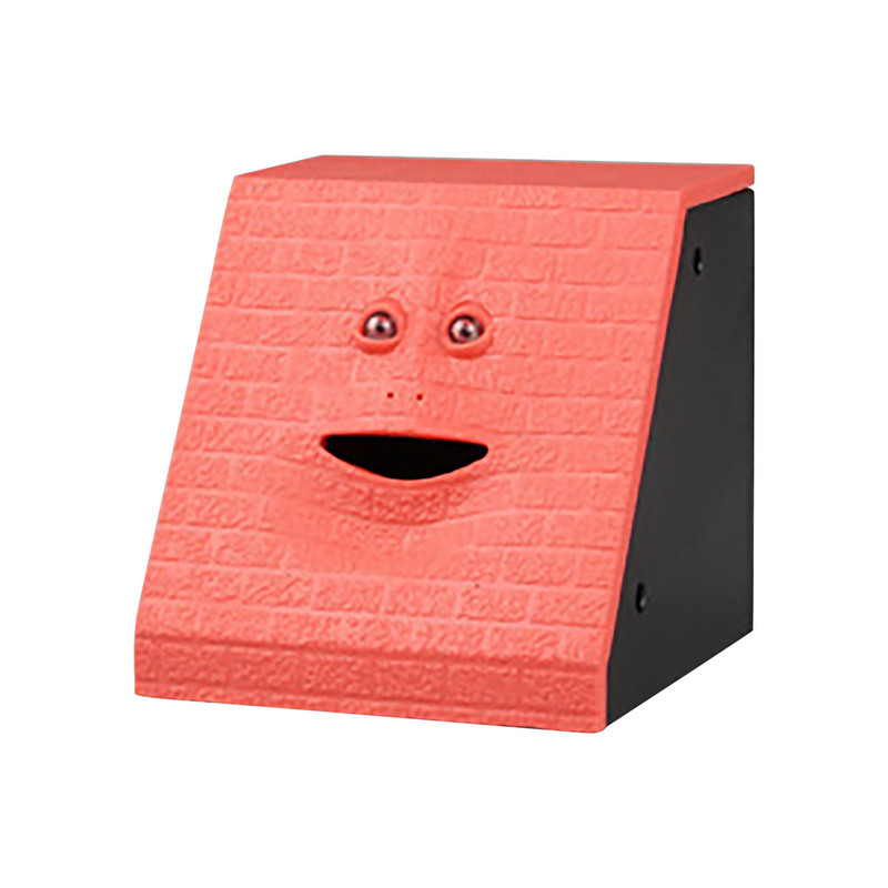 1PC Funny Face Cūciņa banka Cilvēka seja Viedais sensors Saving Bank Elektriskā monēta var ēst naudu Cūciņa banka multfilma Sejas formas monētu aizliegums