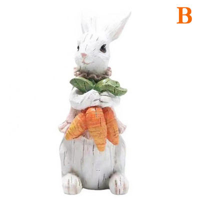 Mielas Velykų triušis, laikantis kiaušinius, papuošalus Velykų zuikis laikantis morkų papuošalų Linksmų Velykų vakarėlio puošmena namams