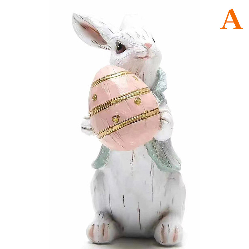 Mielas Velykų triušis, laikantis kiaušinius, papuošalus Velykų zuikis laikantis morkų papuošalų Linksmų Velykų vakarėlio puošmena namams