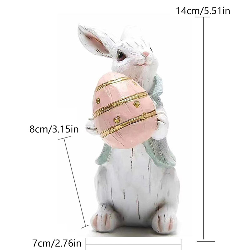 Mielas Velykų triušis, laikantis kiaušinius, papuošalus Velykų zuikis laikantis morkų papuošalų Linksmų Velykų vakarėlio puošmena namams