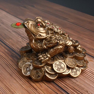 Trijų kojų rupūžės ornamentas, derva Lucky Fortune Atsparumas korozijai Gerovė Patvarus blogis Pašalinkite biuro stalviršį Namų dovanos