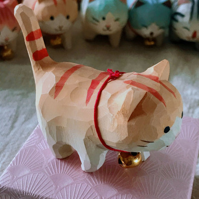 Jauki kaķēnu rotājumi Koka grebšana Roku grebšana Bērnu DIY Krāsu krāsošana Jauna veida ainavu veidošana Rotaļlietas Dzimšanas dienas dāvana