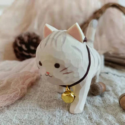 Jauki kaķēnu rotājumi Koka grebšana Roku grebšana Bērnu DIY Krāsu krāsošana Jauna veida ainavu veidošana Rotaļlietas Dzimšanas dienas dāvana