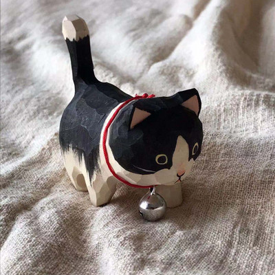 Jauki kaķēnu rotājumi Koka grebšana Roku grebšana Bērnu DIY Krāsu krāsošana Jauna veida ainavu veidošana Rotaļlietas Dzimšanas dienas dāvana