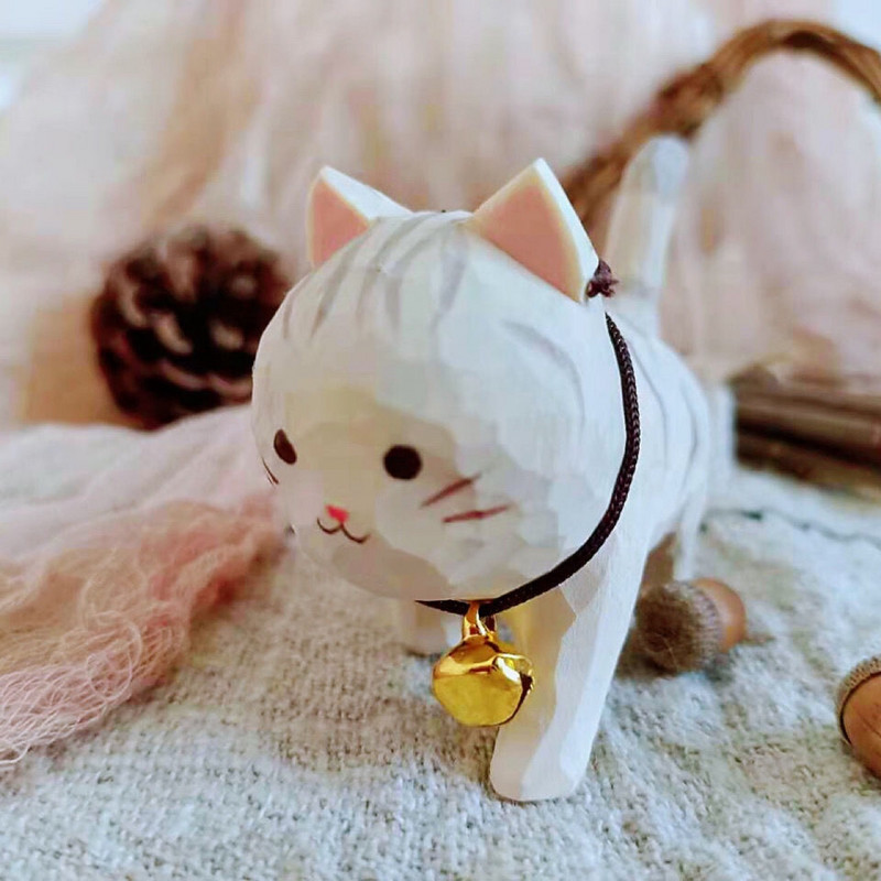 Jauki kaķēnu rotājumi Koka grebšana Roku grebšana Bērnu DIY Krāsu krāsošana Jauna veida ainavu veidošana Rotaļlietas Dzimšanas dienas dāvana