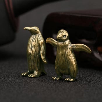 Забавна месингова стояща статуя на малък пингвин Настолни декоративни дрънкулки Творчество Морско животно Сладка колекция занаяти Деца