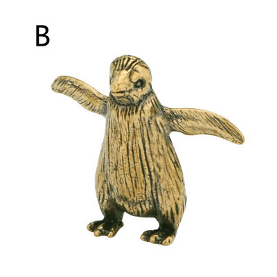 Juokingi žalvariniai stovintys mažo pingvino statulėlės Dekoratyviniai niekučiai Kūrybiškumas Jūrų gyvūnai Mieli amatų kolekcija vaikams