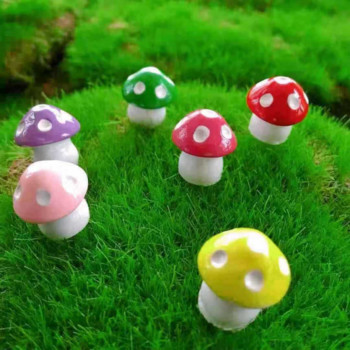 20 τμχ Ρητίνη Tiny Mushroom Figurines Gnome Mini Mushrooms Miniature For Micro Landscape DIY Fairy Garden crafts Terrarium Decor