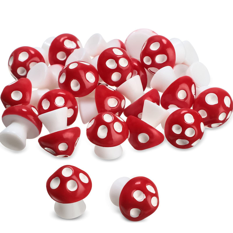 20 gab. Sveķu sīkas sēņu figūriņas rūķītis mini sēnes miniatūras mikro ainavai DIY pasaku dārzs terārija amatniecības dekors