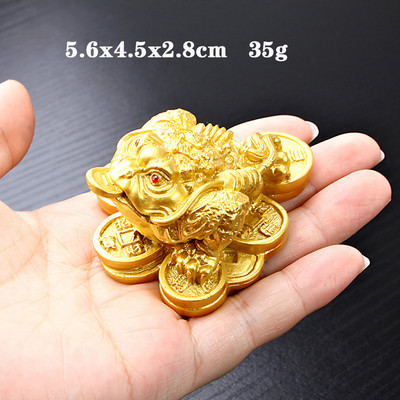6 stilova Feng Shui žaba SRETNI Ukrasi od smole Novac Bogatstvo Zlatna žaba Novčić žaba Ukrasi za kućni ured Sretni darovi