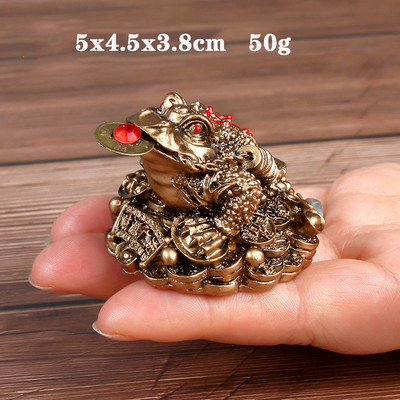 6 stilova Feng Shui žaba SRETNI Ukrasi od smole Novac Bogatstvo Zlatna žaba Novčić žaba Ukrasi za kućni ured Sretni darovi