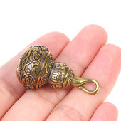 1 db Feng Shui sárgaréz kínai betűk Blessing Lotus Gourd Charms kulcstartó medálok Pill Box Otthoni tárolódoboz Szerencsés vagyon Ajándék