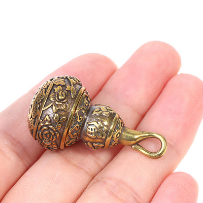 1PC Feng Shui din alamă litere chinezești Binecuvântare Lotus tărtăcuță Brelocuri Breloc Pandantive Cutie pentru pastile Cutie de depozitare pentru acasă Cadou norocos