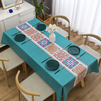 Šiuolaikinė paprasto stiliaus buitinė šiaurietiška staltiesė, apsauganti nuo užsiteršimo, stačiakampio formos kavos staliukas, atsparus vandeniui ir aliejui audinys