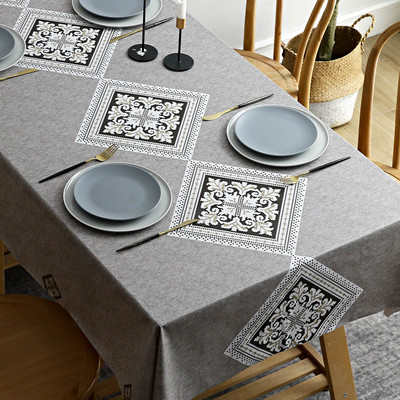 Šiuolaikinė paprasto stiliaus buitinė šiaurietiška staltiesė, apsauganti nuo užsiteršimo, stačiakampio formos kavos staliukas, atsparus vandeniui ir aliejui audinys