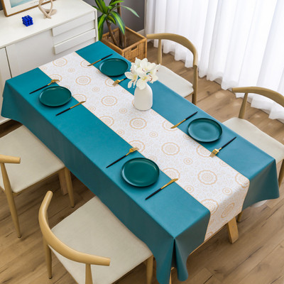 Šiuolaikinė paprasto stiliaus buitinė šiaurietiška staltiesė, apsauganti nuo užsiteršimo, stačiakampio formos kavos staliukas, atsparus vandeniui ir aliejui audinys