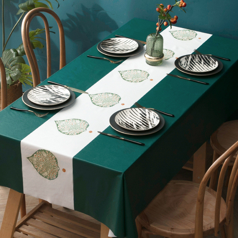 Šiuolaikinė paprasto stiliaus buitinė šiaurietiška staltiesė, apsauganti nuo užsiteršimo, stačiakampio formos kavos staliukas, atsparus vandeniui ir aliejui audinys