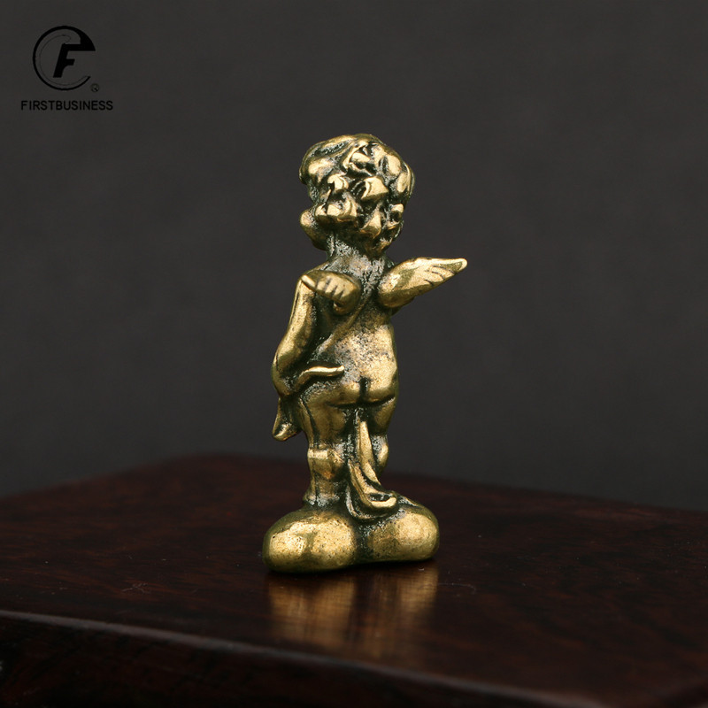 Retro vara mīlestības dievs Cupid statuja Mazie rotājumi Misiņa eņģeļu figūriņas Darbvirsmas rotājumi Mājas dekori Piederumi istabai