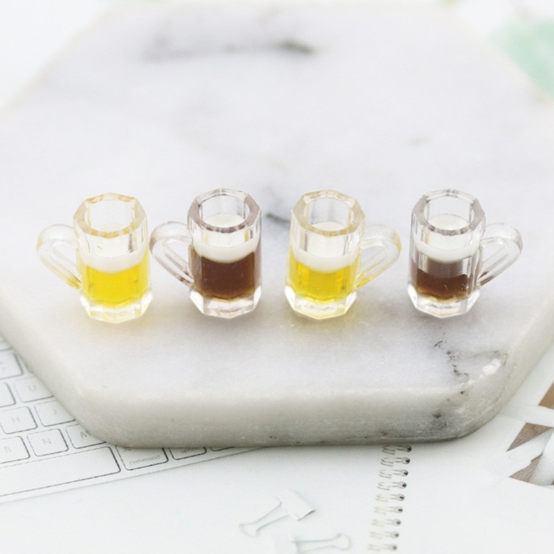 10 tükki Simulatsioonid õlletopsid Nukumaja Mini õlletopsid Klaasid Vaik Miniatuurid Tassid Modellid Fotorekvisiidid B03E