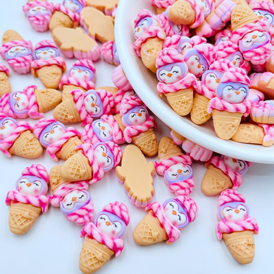 10 gab. Jauna mini multfilma Cute Kawaii dzīvnieku saldējums, plakana muguras sveķu Cabochon albums, DIY juvelierizstrādājumu šarms aksesuāri H35