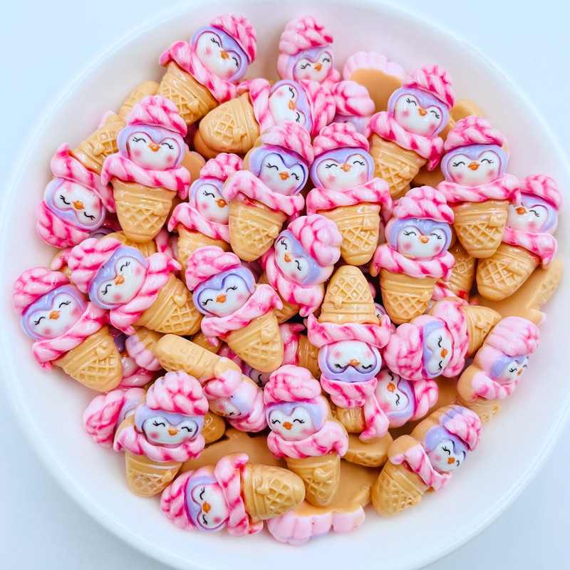 10 gab. Jauna mini multfilma Cute Kawaii dzīvnieku saldējums, plakana muguras sveķu Cabochon albums, DIY juvelierizstrādājumu šarms aksesuāri H35