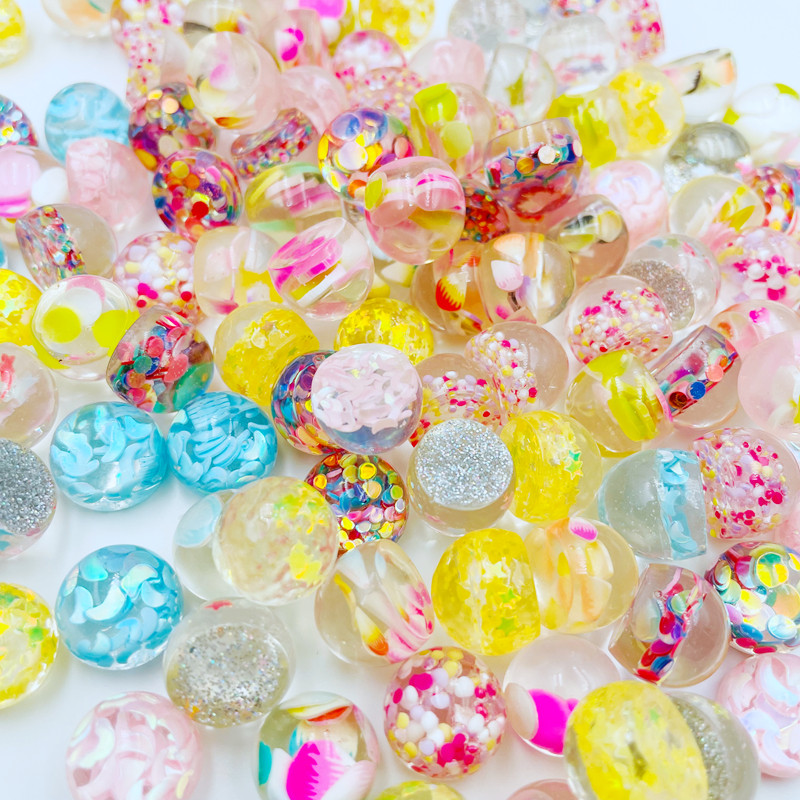 10Gb. Jauna, jauka multfilma, spīdīga mini caurspīdīga kristāla bumba, plakana aizmugure, sveķu kabošoni, DIY rotaslietas, rotājumi, aksesuāri D95