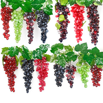 Τεχνητά σταφύλια Μίνι συστάδες σταφυλιών DIY Simulation Fruits για διακόσμηση κήπου σπιτιού Μπομπονιέρα γάμου Φρούτα κρασί Faux Fruit Prop
