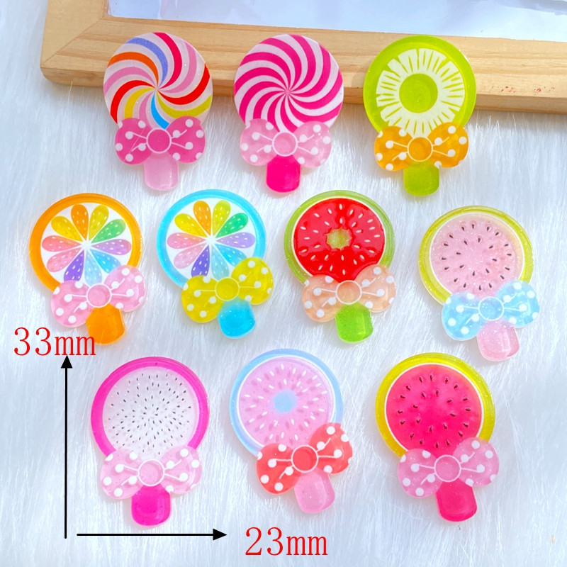 10 vnt. Nauja miela akrilo ledinukų serija plokščia nugara Cabochon Scrapbooking Hair Bow centro puošmenos „pasidaryk pats“ priedai