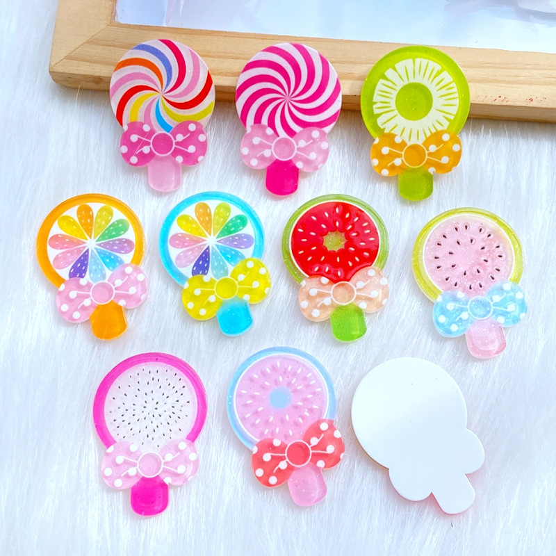 10 vnt. Nauja miela akrilo ledinukų serija plokščia nugara Cabochon Scrapbooking Hair Bow centro puošmenos „pasidaryk pats“ priedai