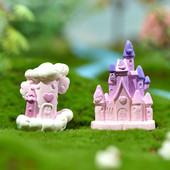 Mājas dekors DIY darbvirsmas kūkas ornaments fantāzijas pasaku pils miniatūra mikro ainava Mēness pils