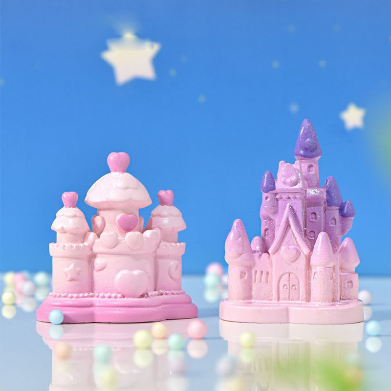 Mājas dekors DIY darbvirsmas kūkas ornaments fantāzijas pasaku pils miniatūra mikro ainava Mēness pils