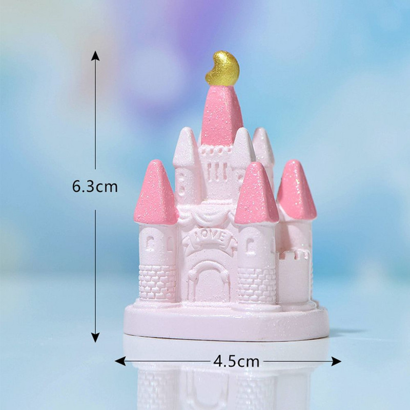 Mājas dekors DIY darbvirsmas kūkas ornaments fantāzijas pasaku pils miniatūra mikro ainava Mēness pils