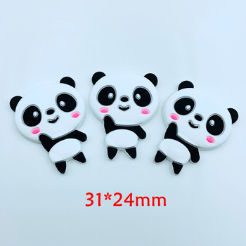 10 τμχ Kawaii Soft Glue Cartoon Animal Panda Flat DIY Crafts Λεύκωμα Αξεσουάρ διακόσμησης κέντρου φιόγκων μαλλιών D78