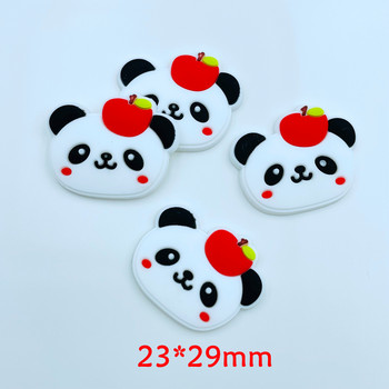 10 τμχ Kawaii Soft Glue Cartoon Animal Panda Flat DIY Crafts Λεύκωμα Αξεσουάρ διακόσμησης κέντρου φιόγκων μαλλιών D78