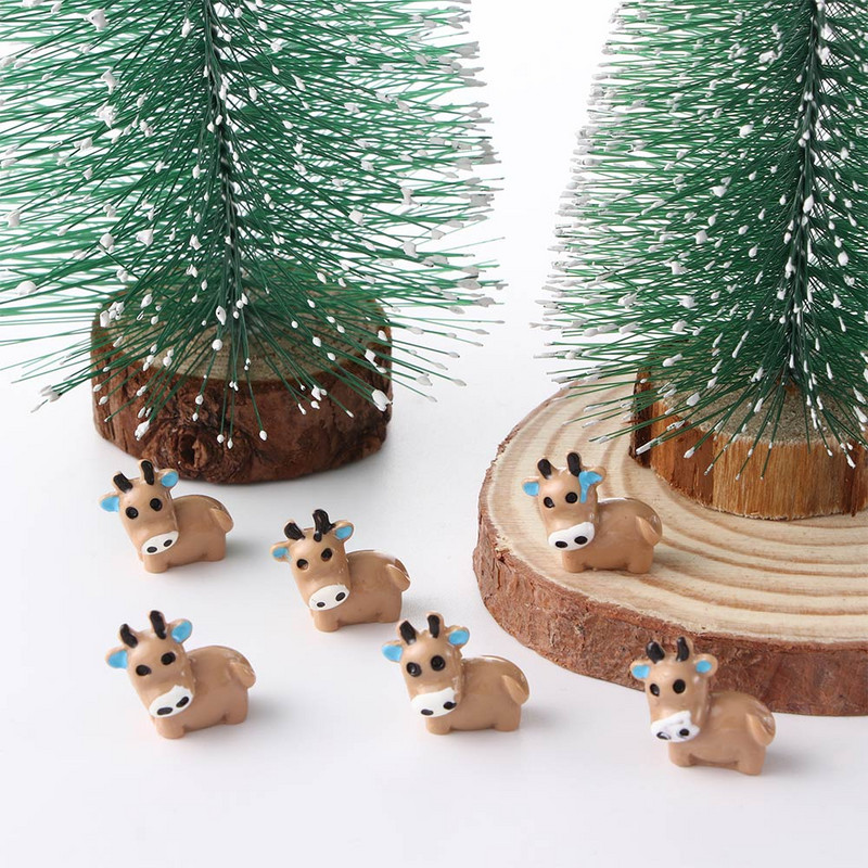 10db Kawaii Mini Tehén Állatok Otthon Mikrotündér Kerti Figurák Miniatűrök Otthoni Kert Dekoráció Barkács kiegészítők