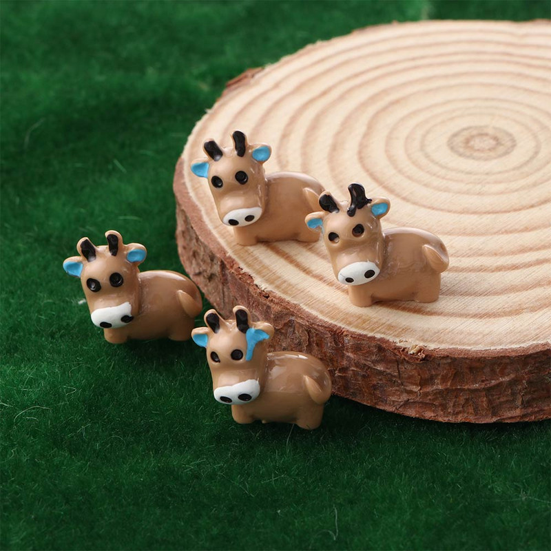 10db Kawaii Mini Tehén Állatok Otthon Mikrotündér Kerti Figurák Miniatűrök Otthoni Kert Dekoráció Barkács kiegészítők