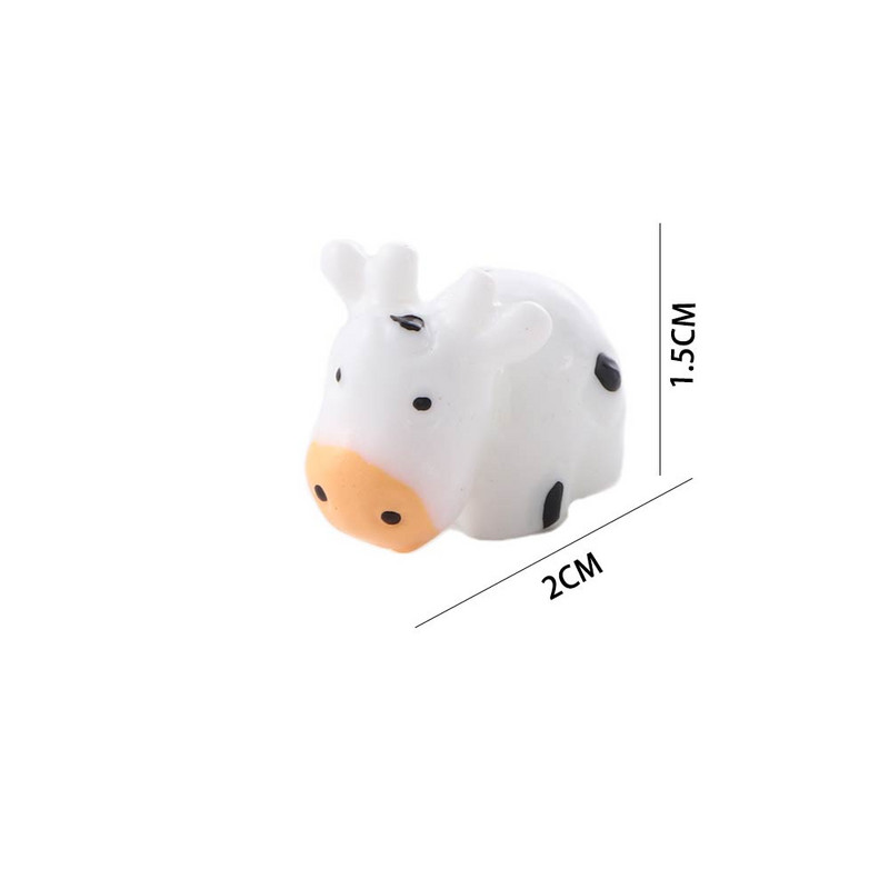 10db Kawaii Mini Tehén Állatok Otthon Mikrotündér Kerti Figurák Miniatűrök Otthoni Kert Dekoráció Barkács kiegészítők