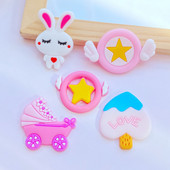 10db új aranyos nyúl, popsicle sorozat PVC rugalmas ragasztó lapos hátú barkács Scrapbook díszítéssel telefon kézműves dekoráció