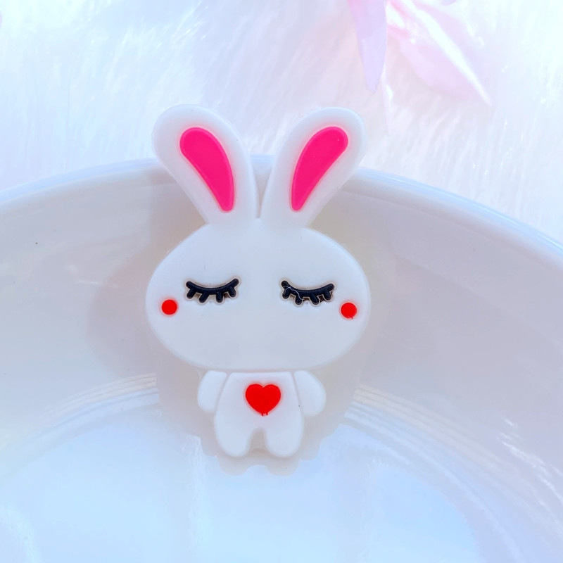 10db új aranyos nyúl, popsicle sorozat PVC rugalmas ragasztó lapos hátú barkács Scrapbook díszítéssel telefon kézműves dekoráció